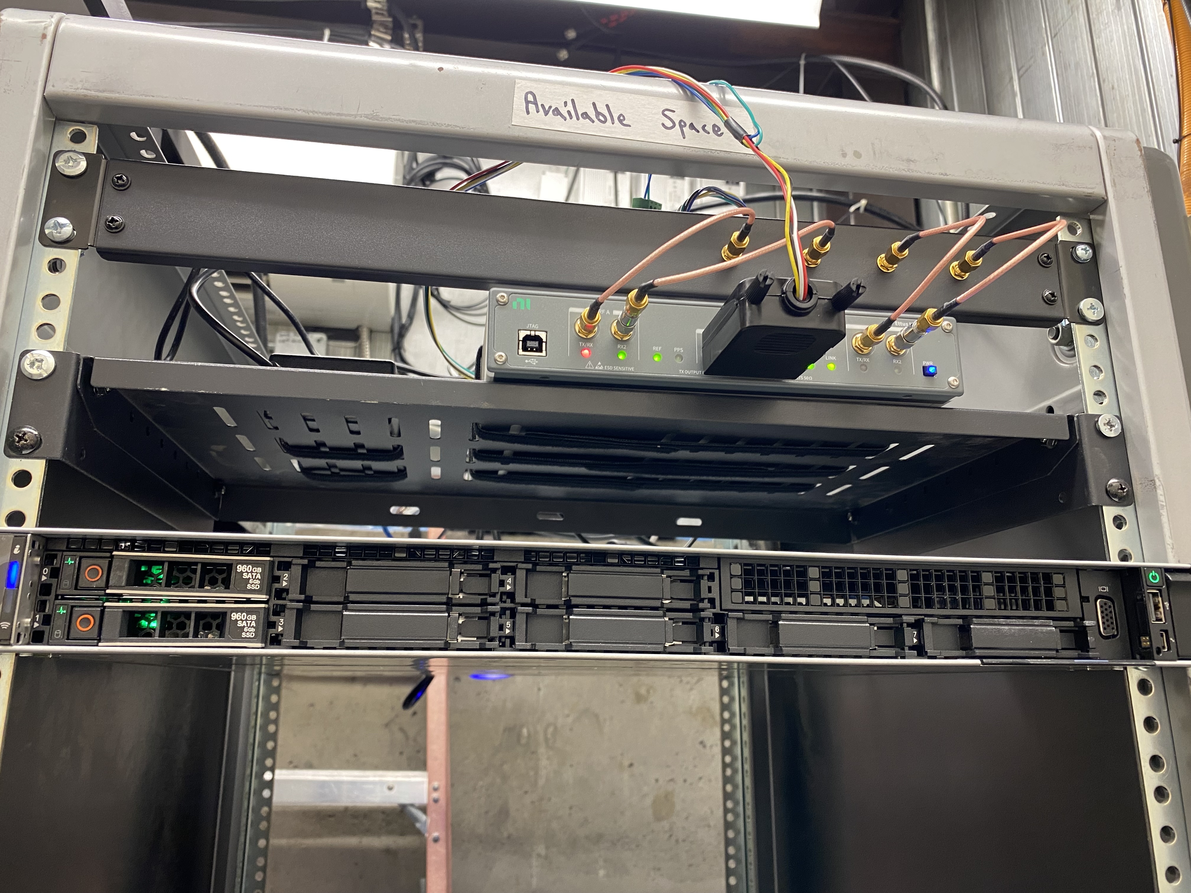 SDR and server rack at Oldfather Hall